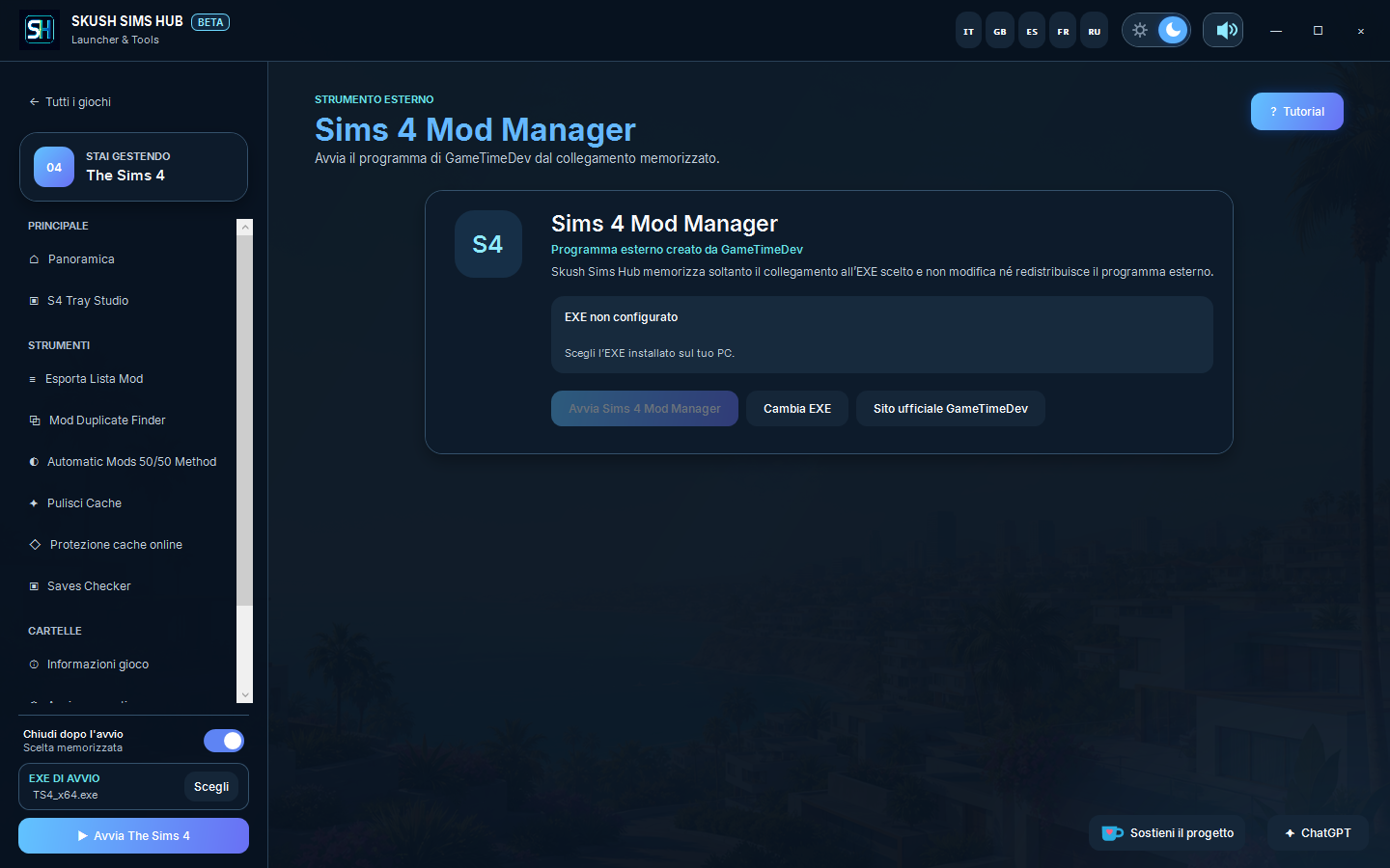 Collegamento Sims 4 Mod Manager